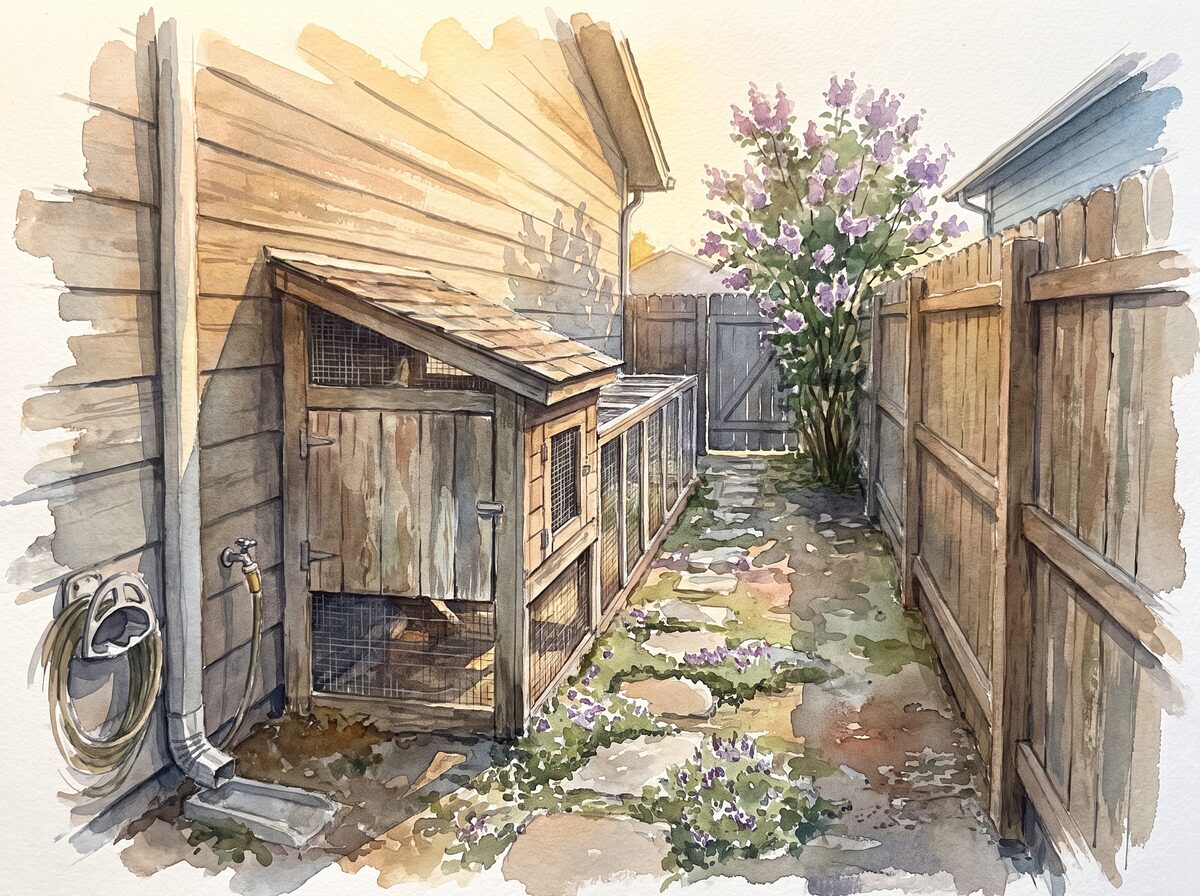 The side-yard run chicken coop garden