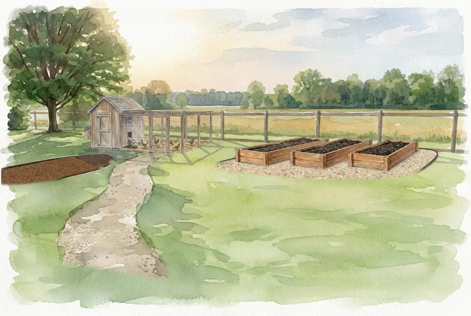 chicken coop garden at year 1