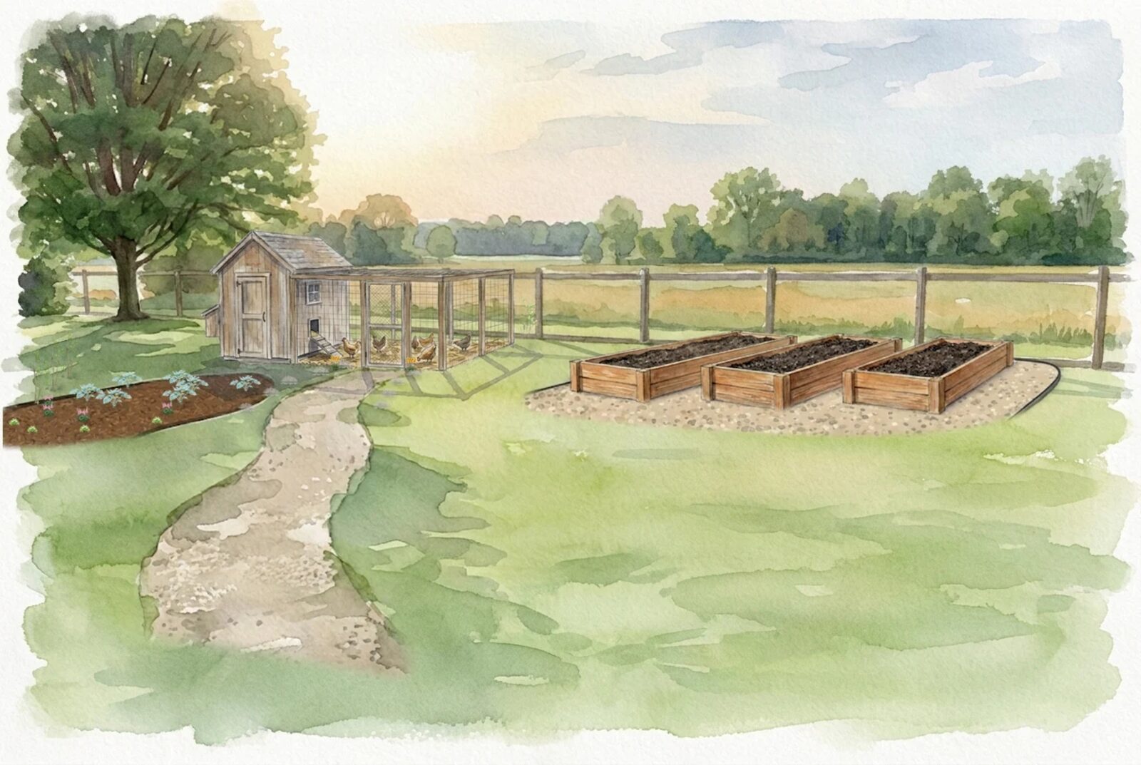 chicken coop garden at year 3