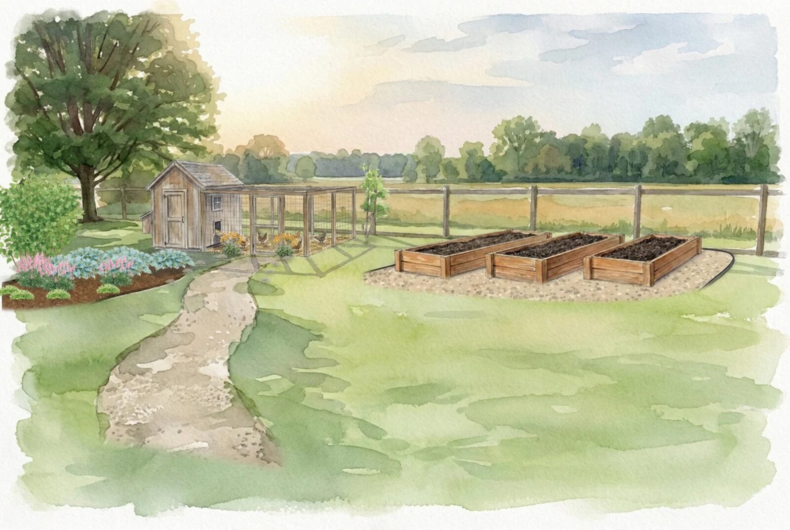 chicken coop garden at year 8