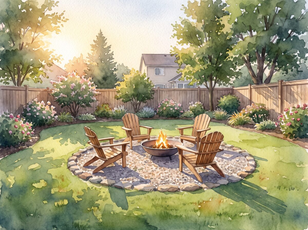 The gravel classic fire pit area