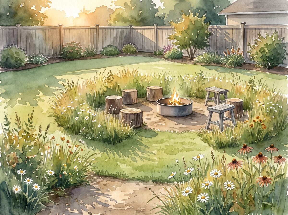 The meadow ring fire pit area