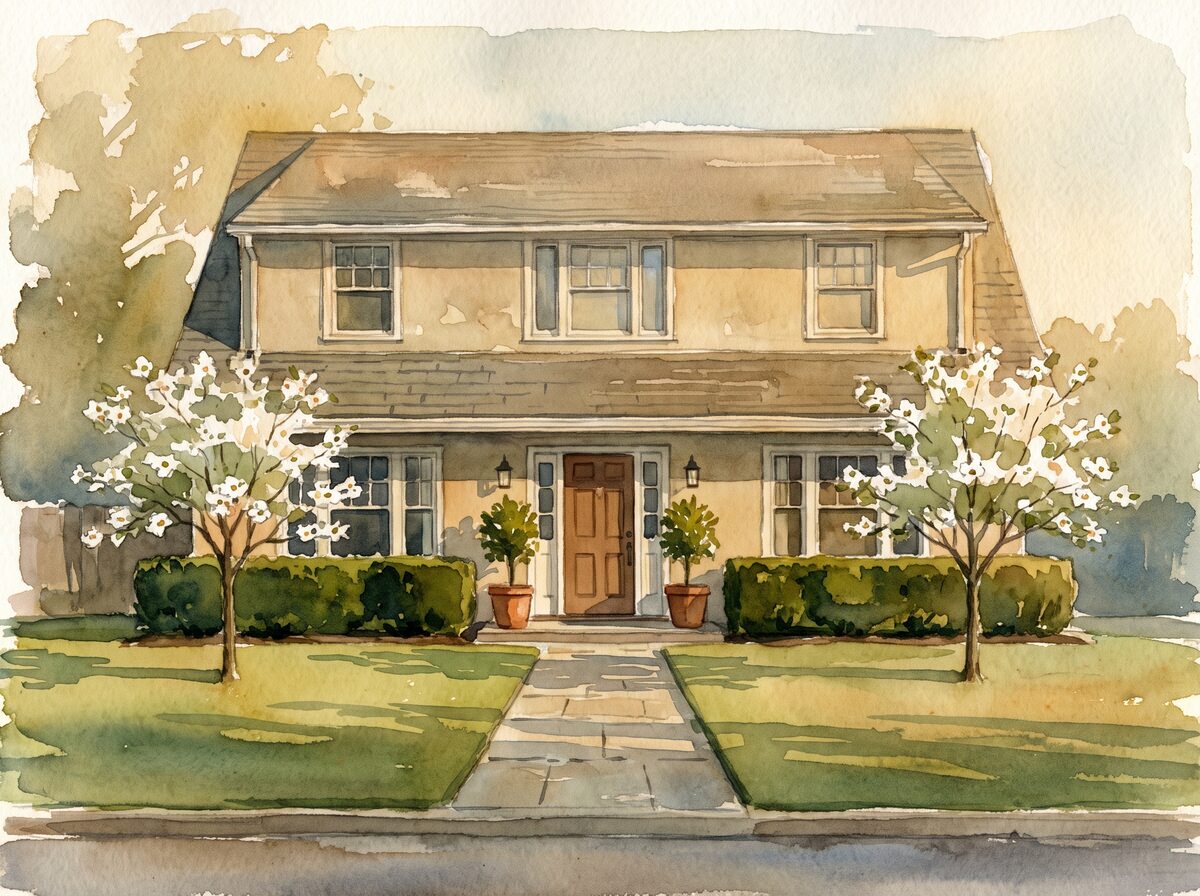 The symmetrical front front yard