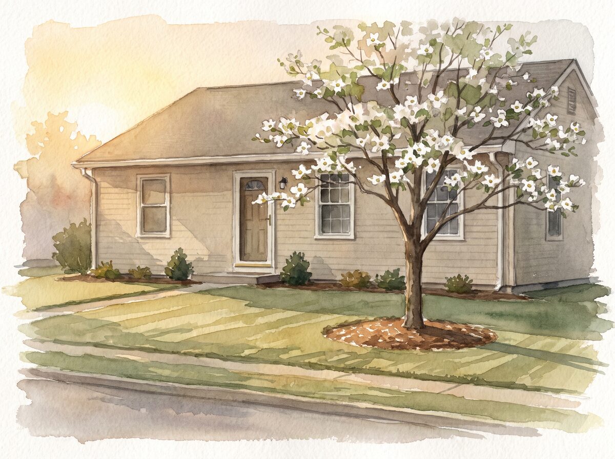 The framing tree front yard