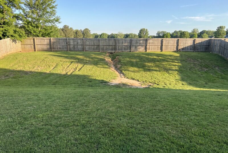 The same yard before, a real photo
