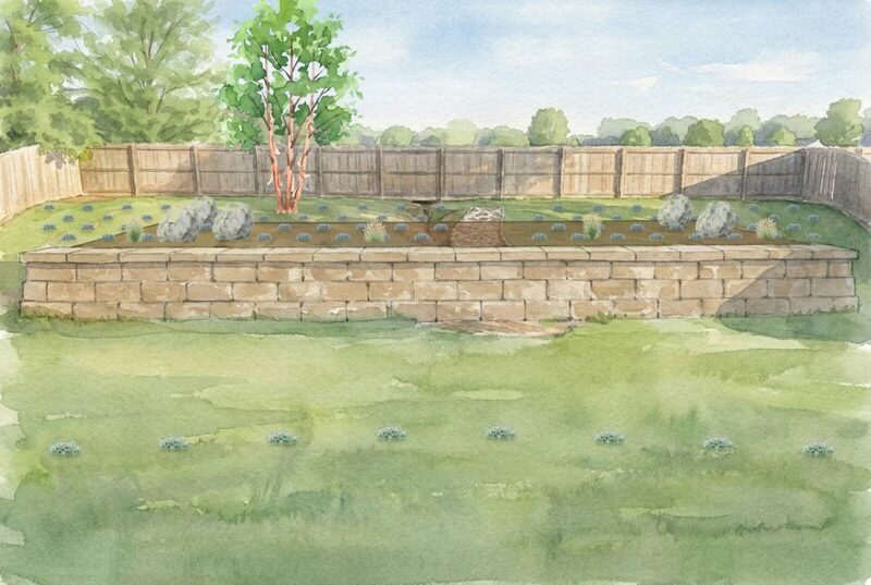 A retaining wall, painted at year twenty