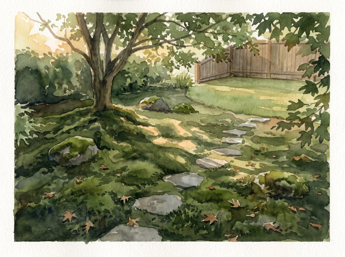 The moss ground japanese garden