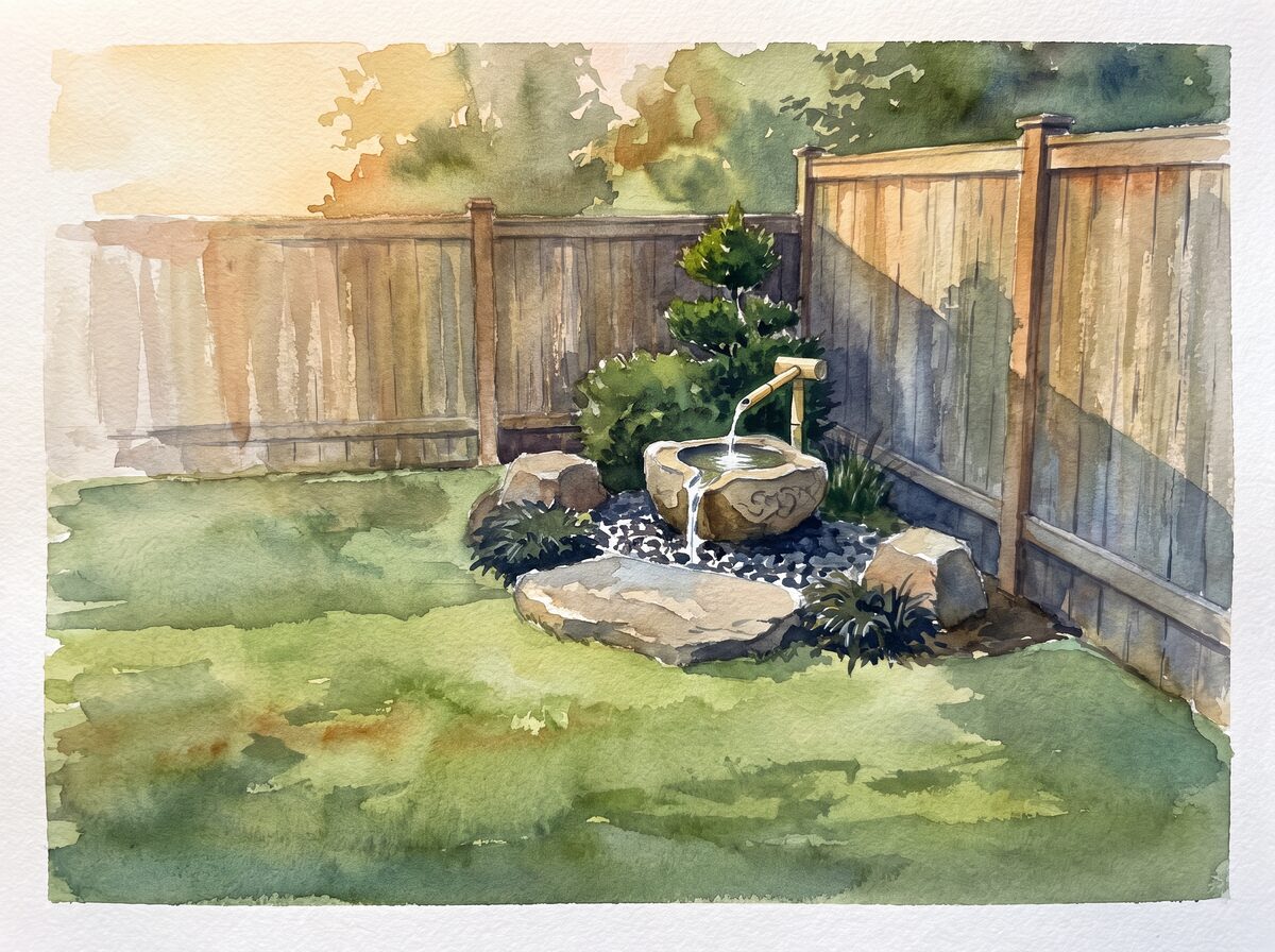 The water basin corner japanese garden