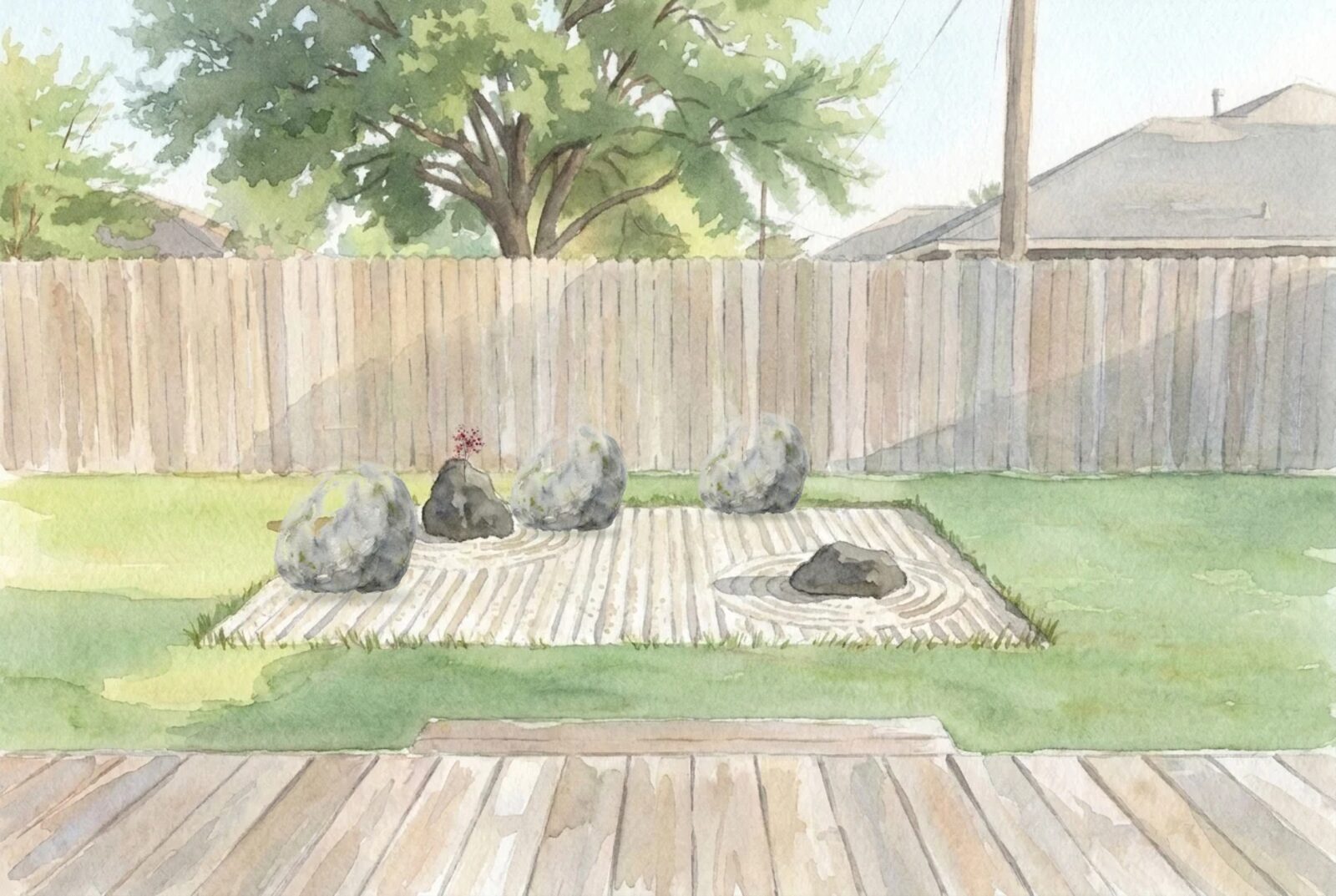 japanese garden at year 1