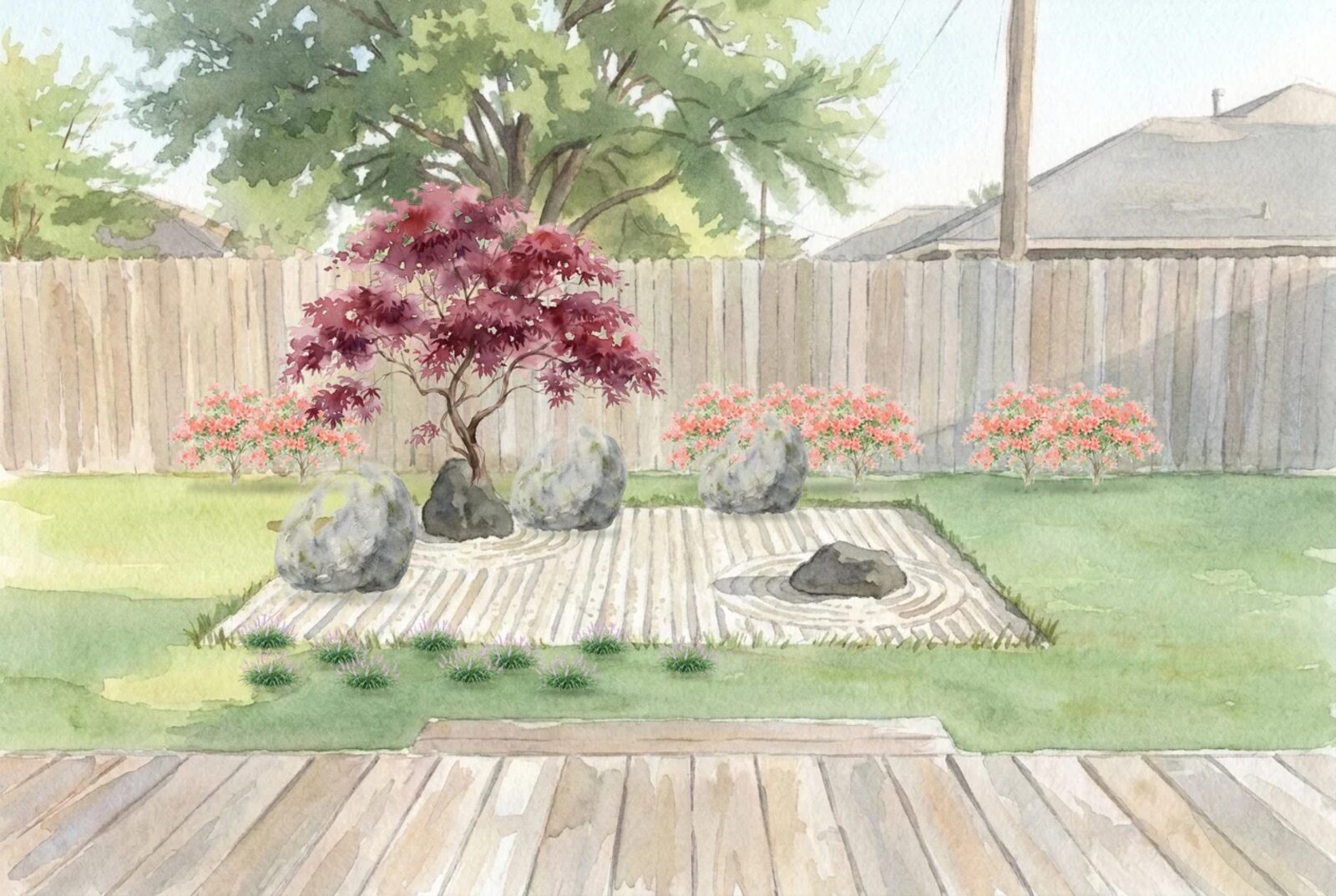 japanese garden at year 15