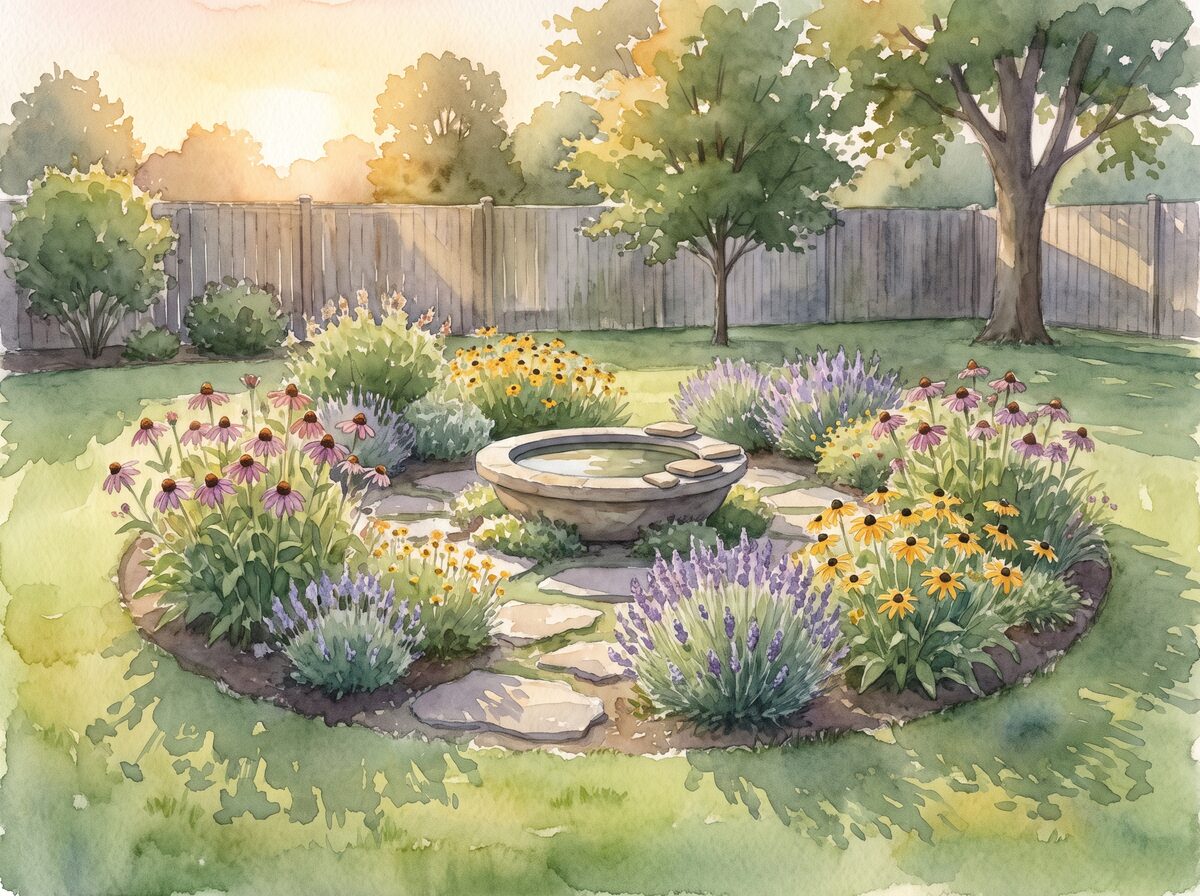The water stop pollinator garden