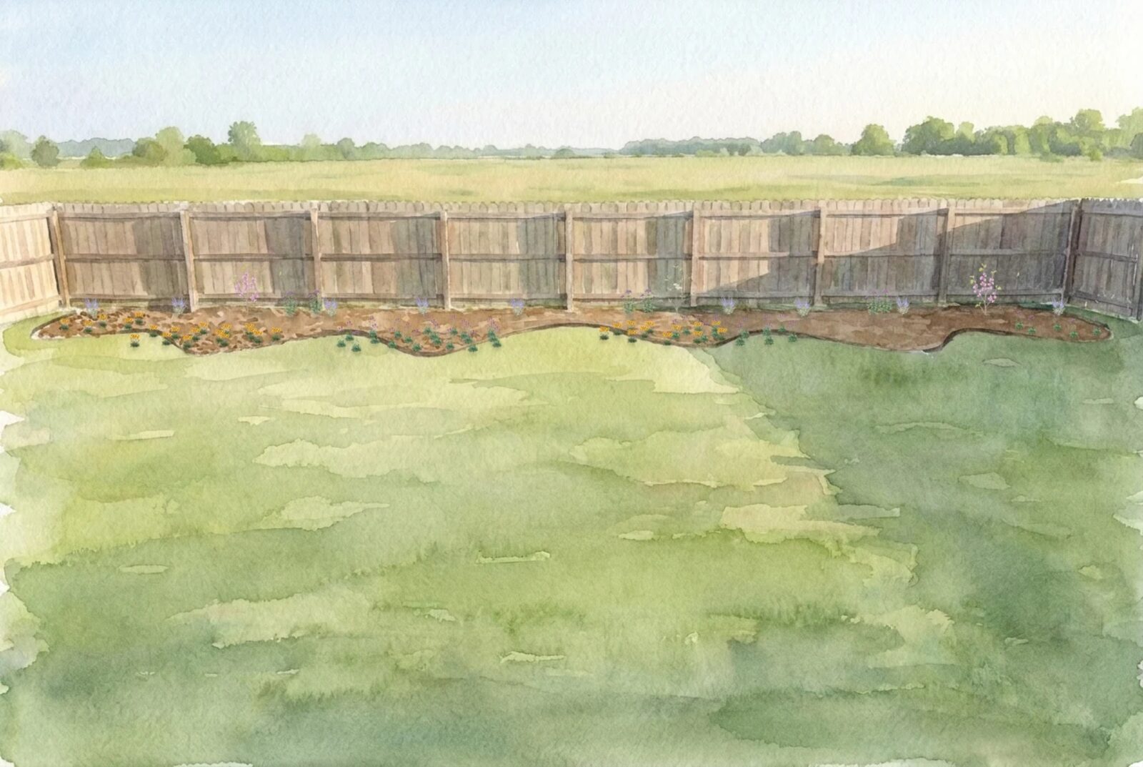 The sample pollinator plan rendered by the studio, one frame per timeline year