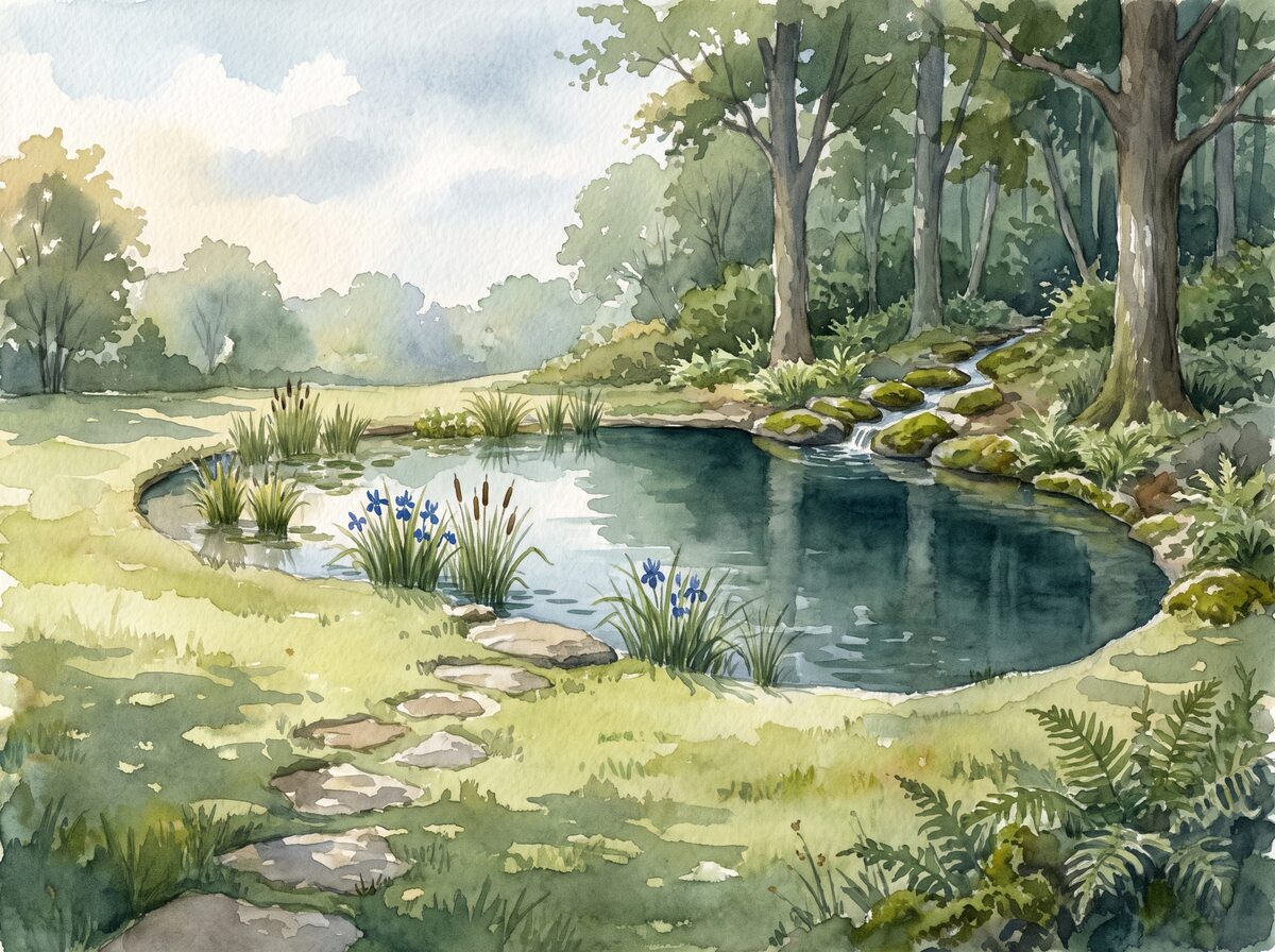 The clearing pond natural swimming pond
