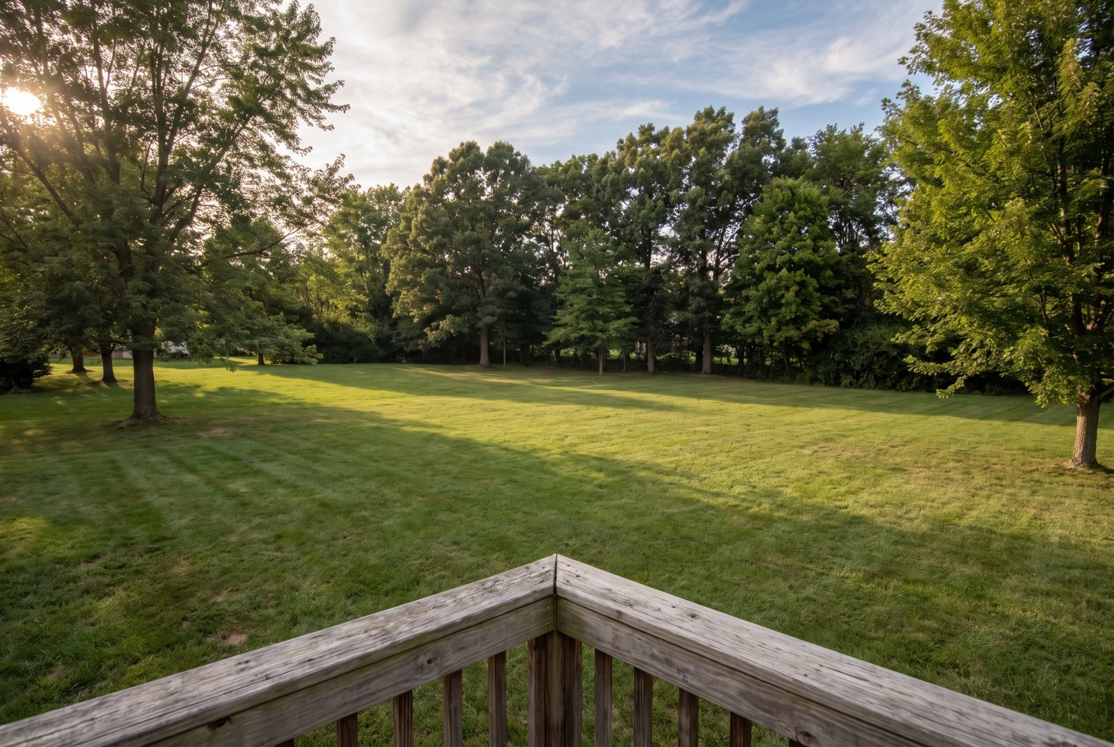 A photo of the open backyard lawn today