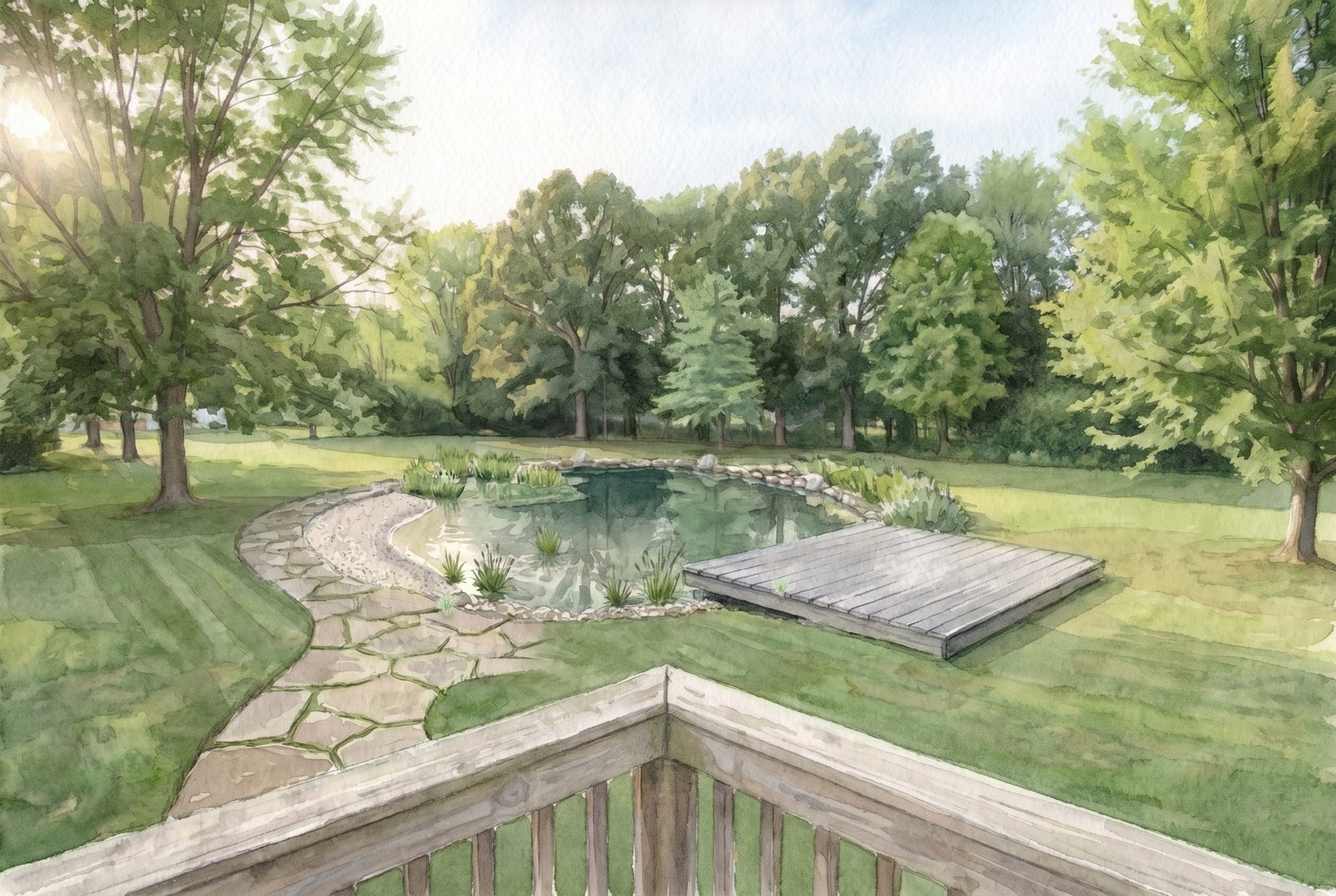 The natural swimming pond at year 3