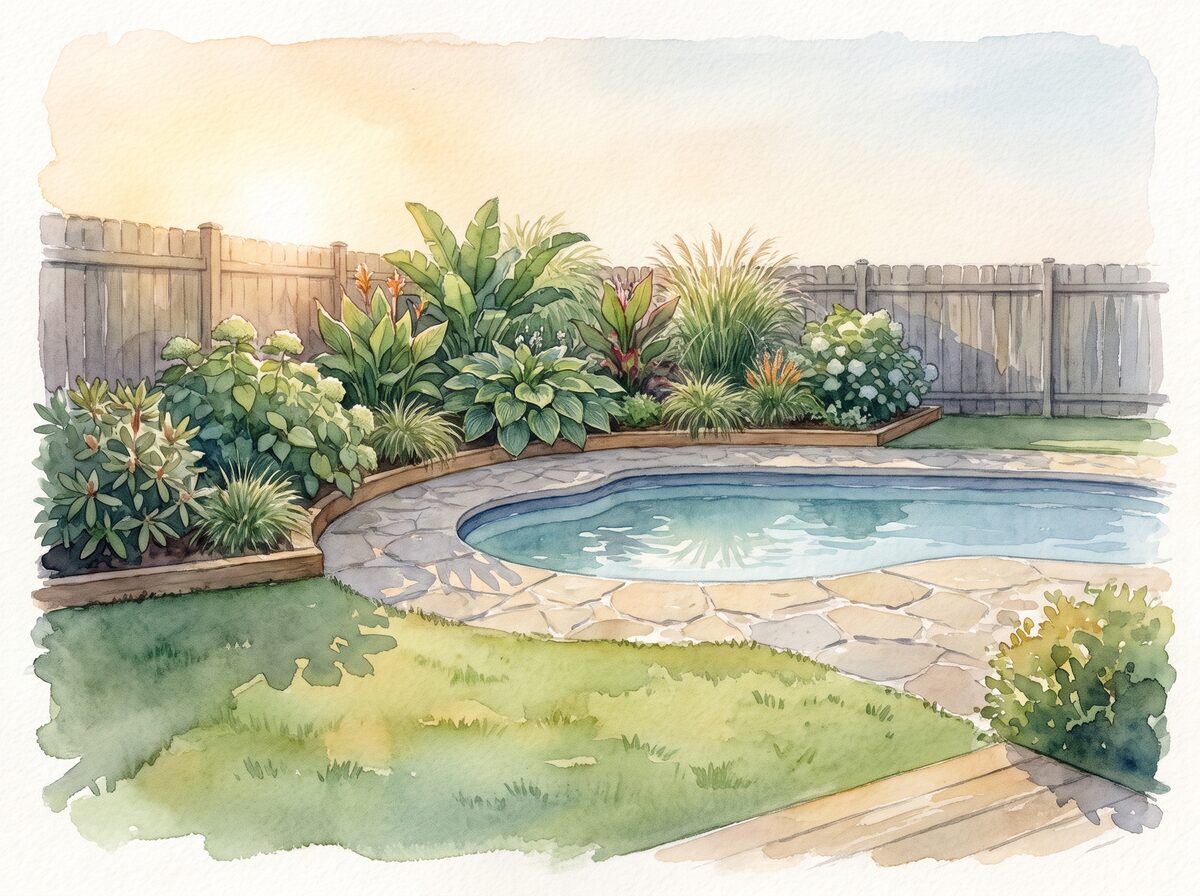 The fake tropics pool landscaping