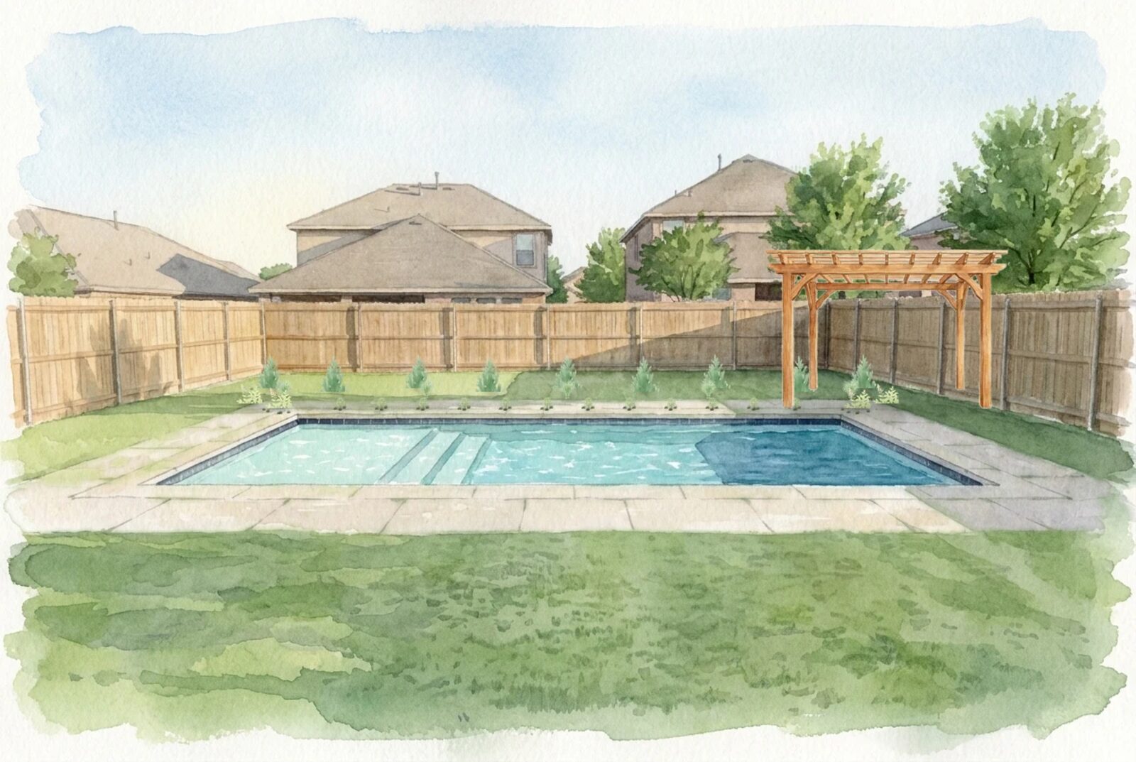 pool landscaping at year 2