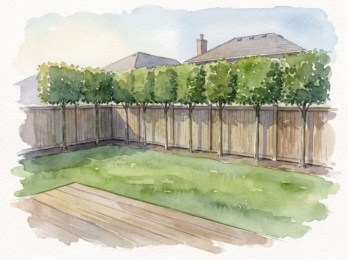 The pleached allée backyard privacy screen