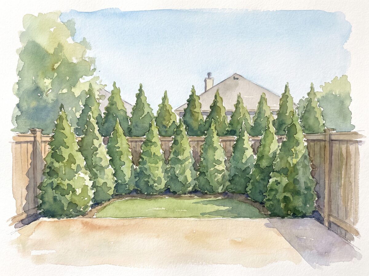 The staggered double row backyard privacy screen