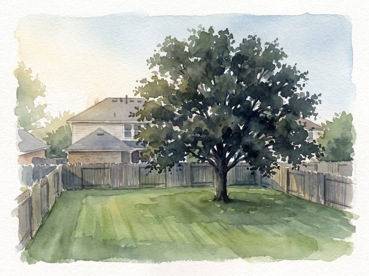 The second-story block backyard privacy screen