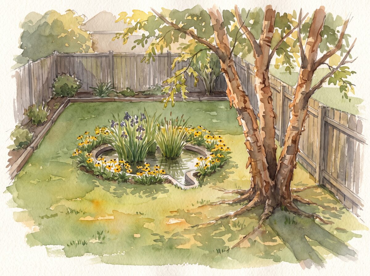 The overflow tree rain garden