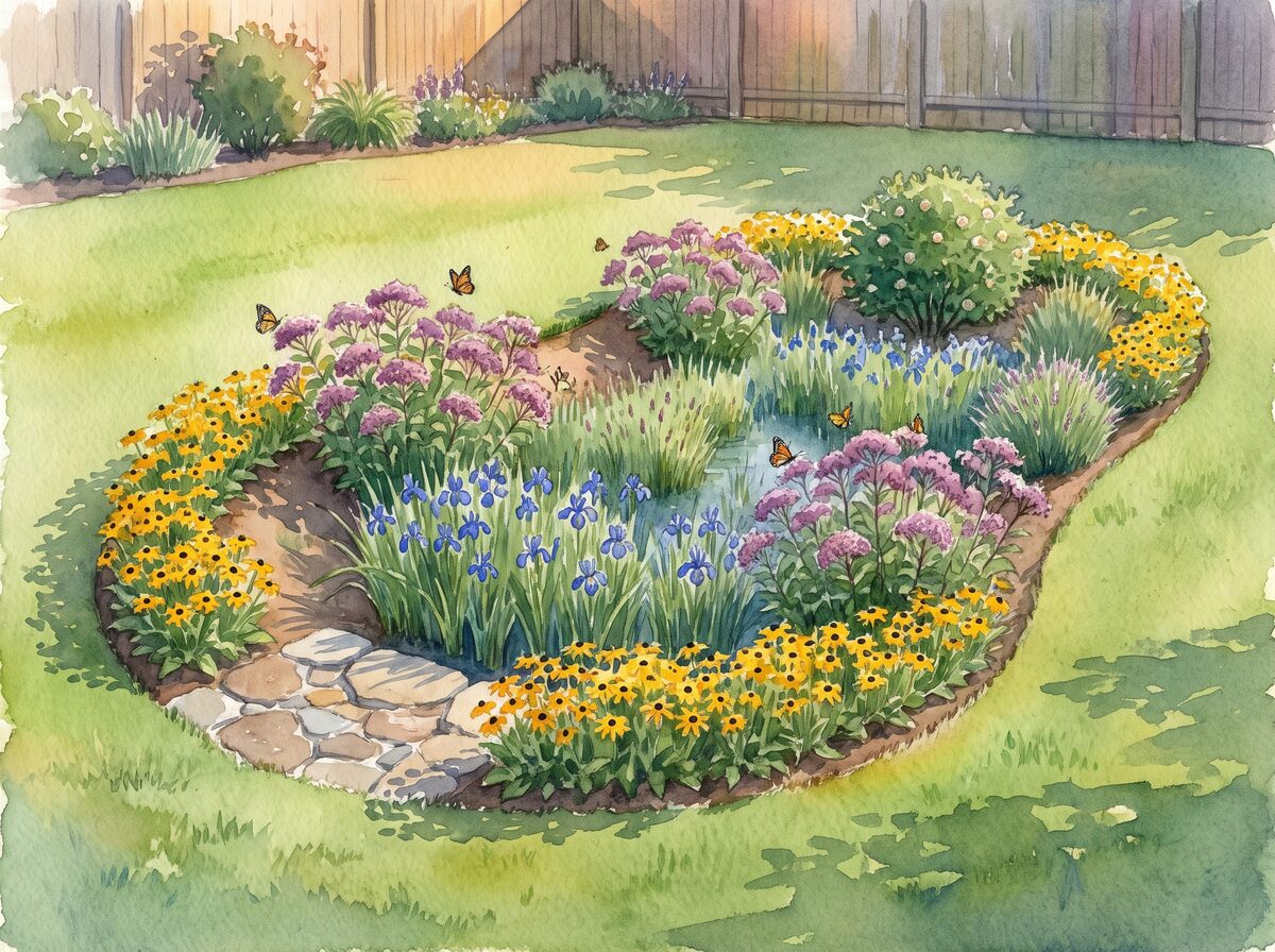 The pollinator basin rain garden