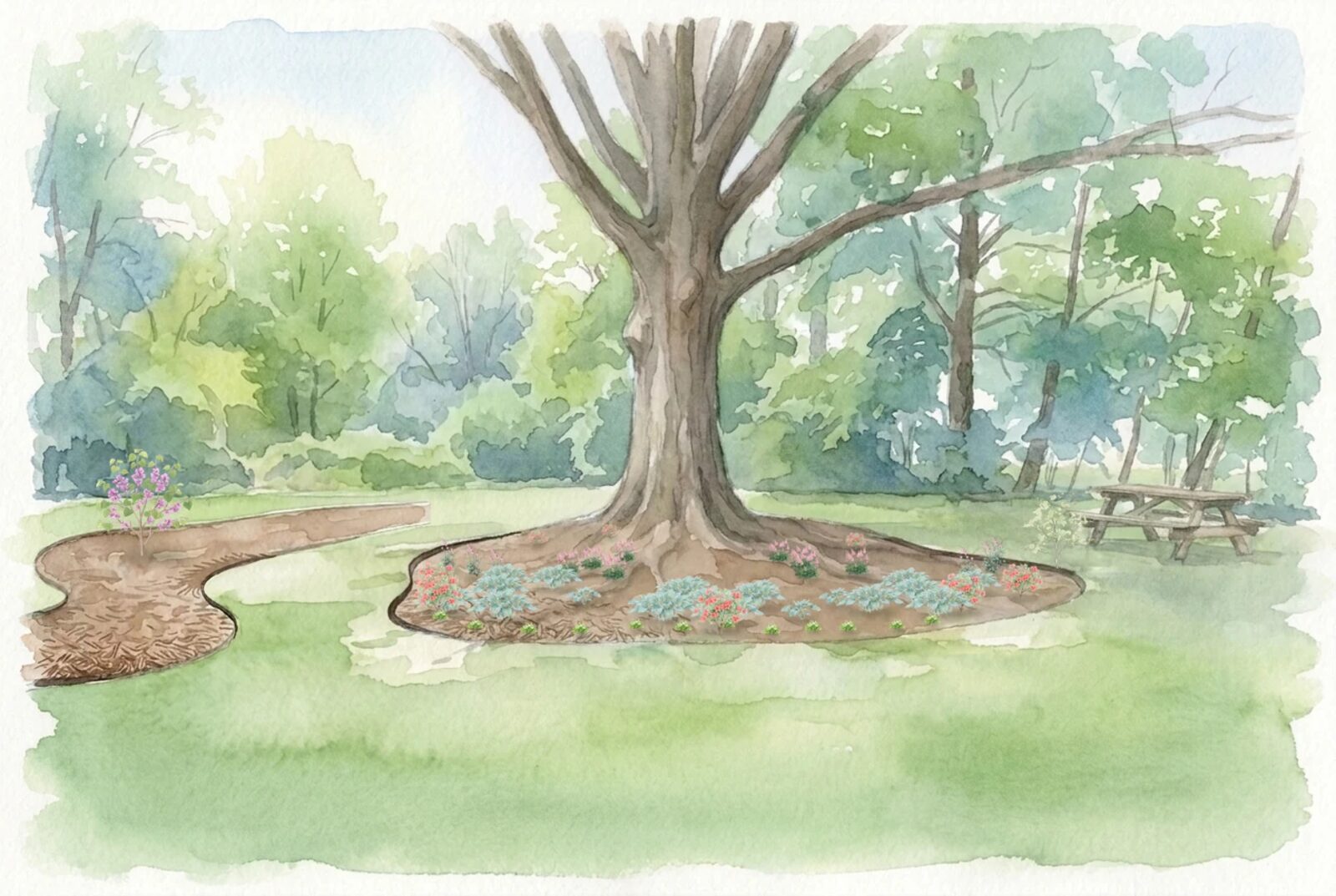 shade garden at year 4