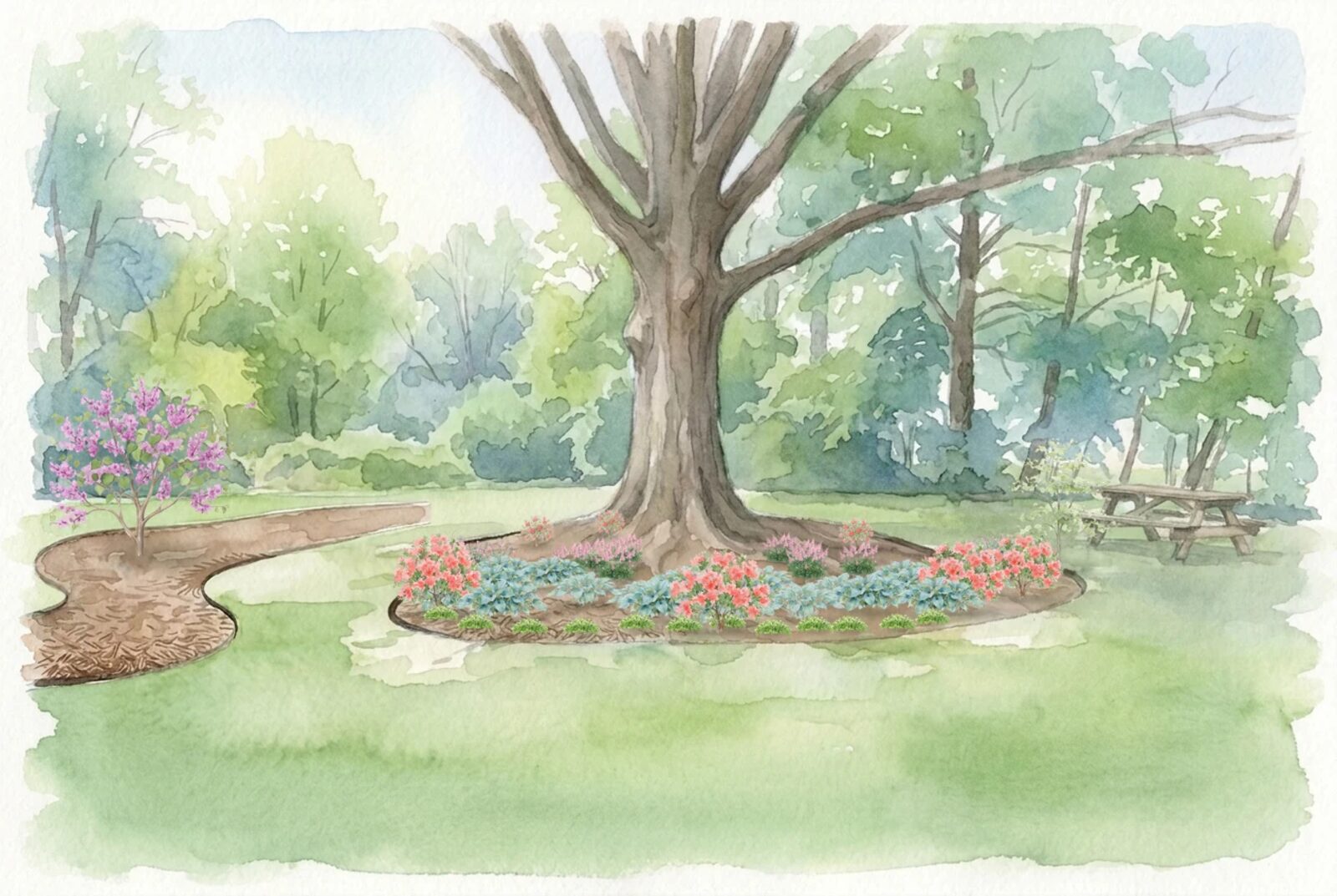 shade garden at year 8