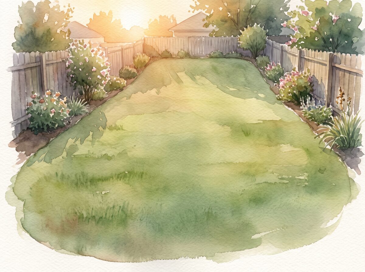 The regrade sloped backyard