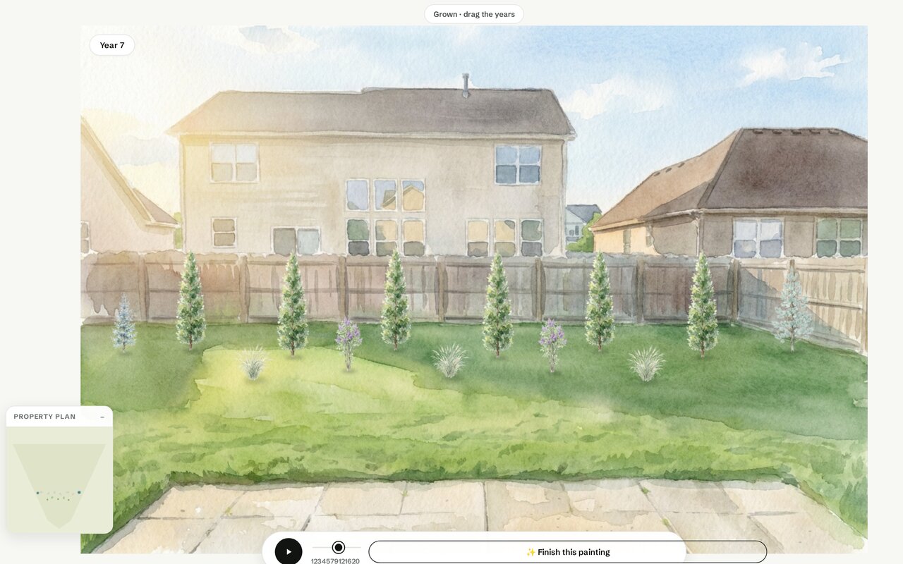 The studio grown view with the year slider timeline
