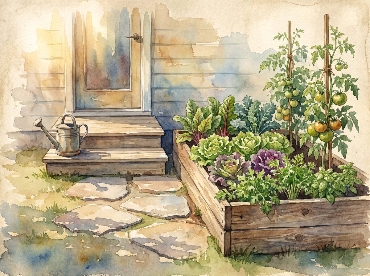 The kitchen-door bed vegetable garden