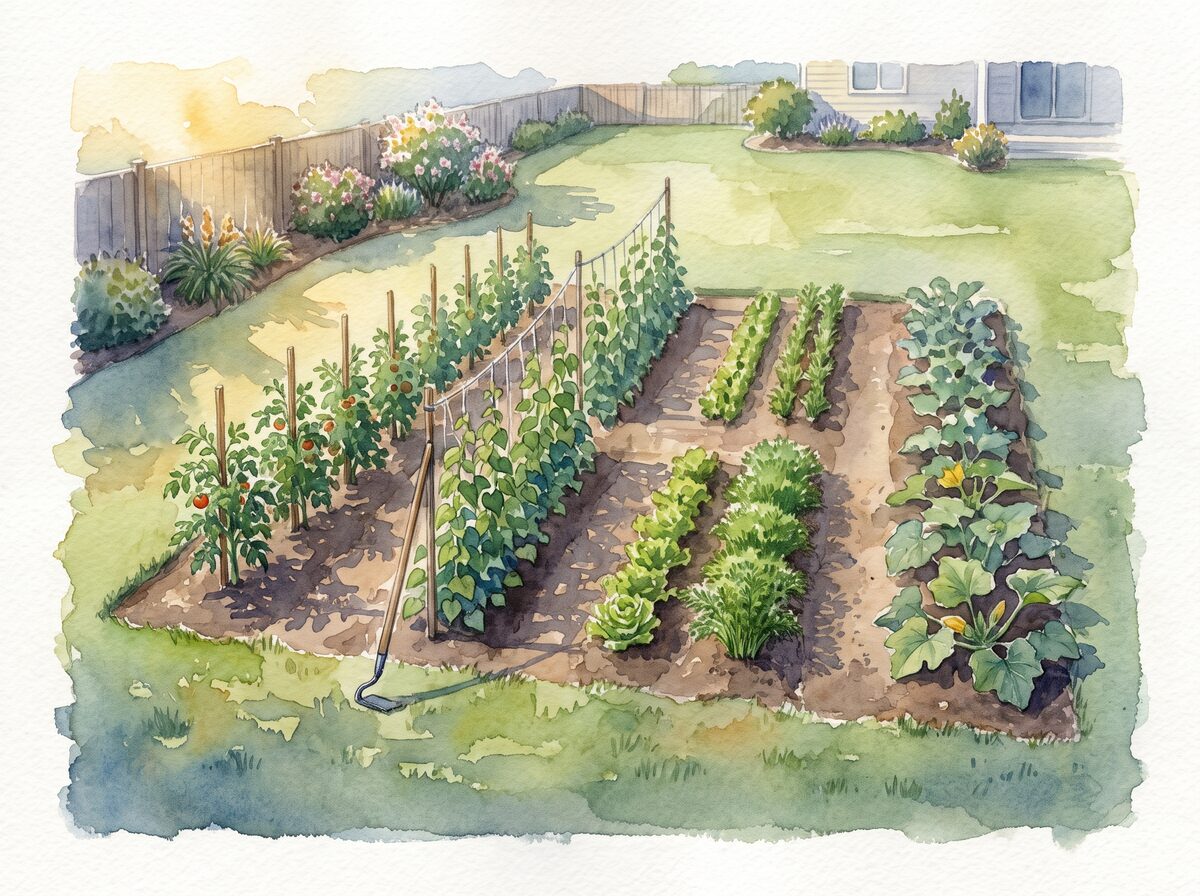 The row garden vegetable garden