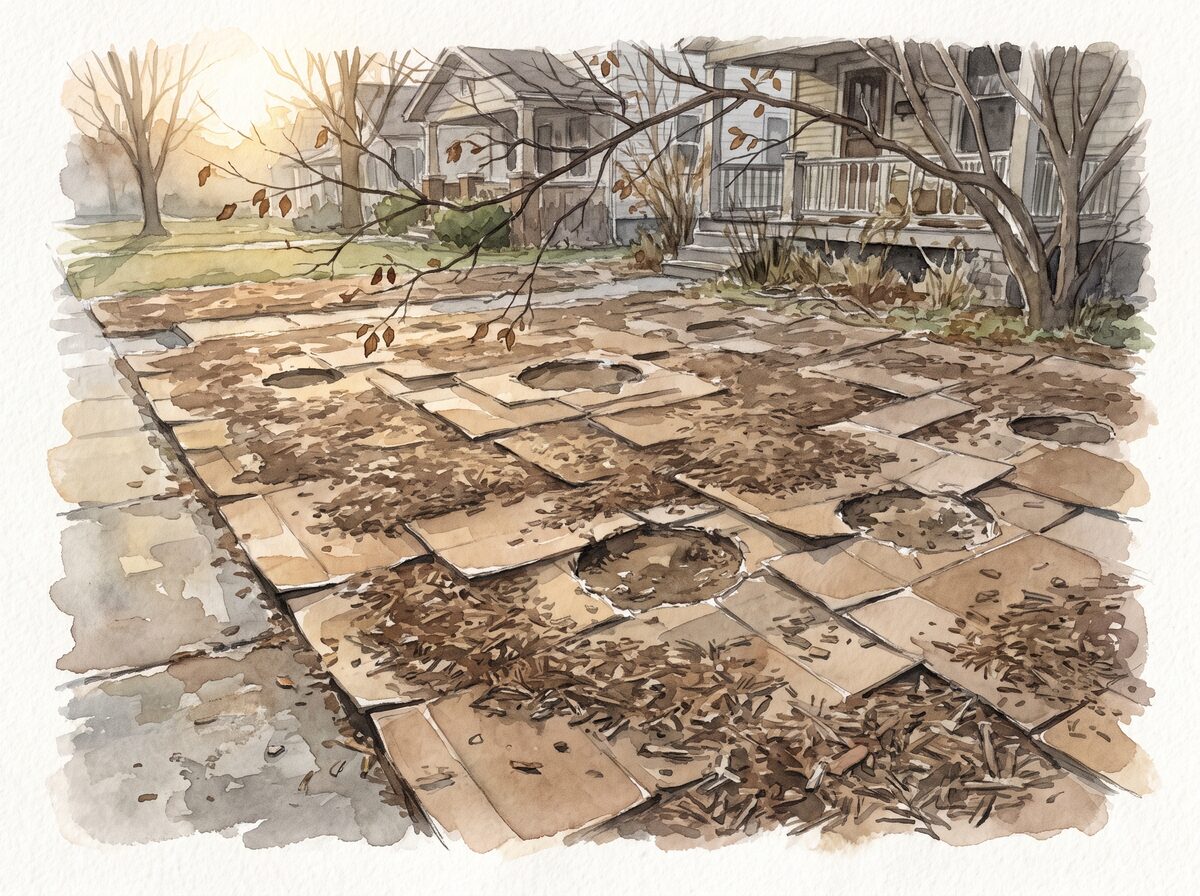 The sheet-mulch year xeriscape front yard